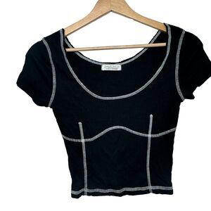 Haley & June Small Black and White Crop Top